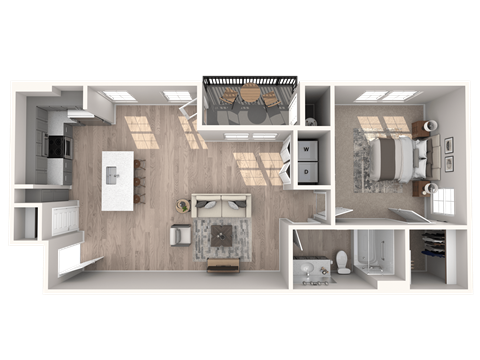 3d Unit A1-987sf at Inspiration Apartments, Cottonwood, AZ
